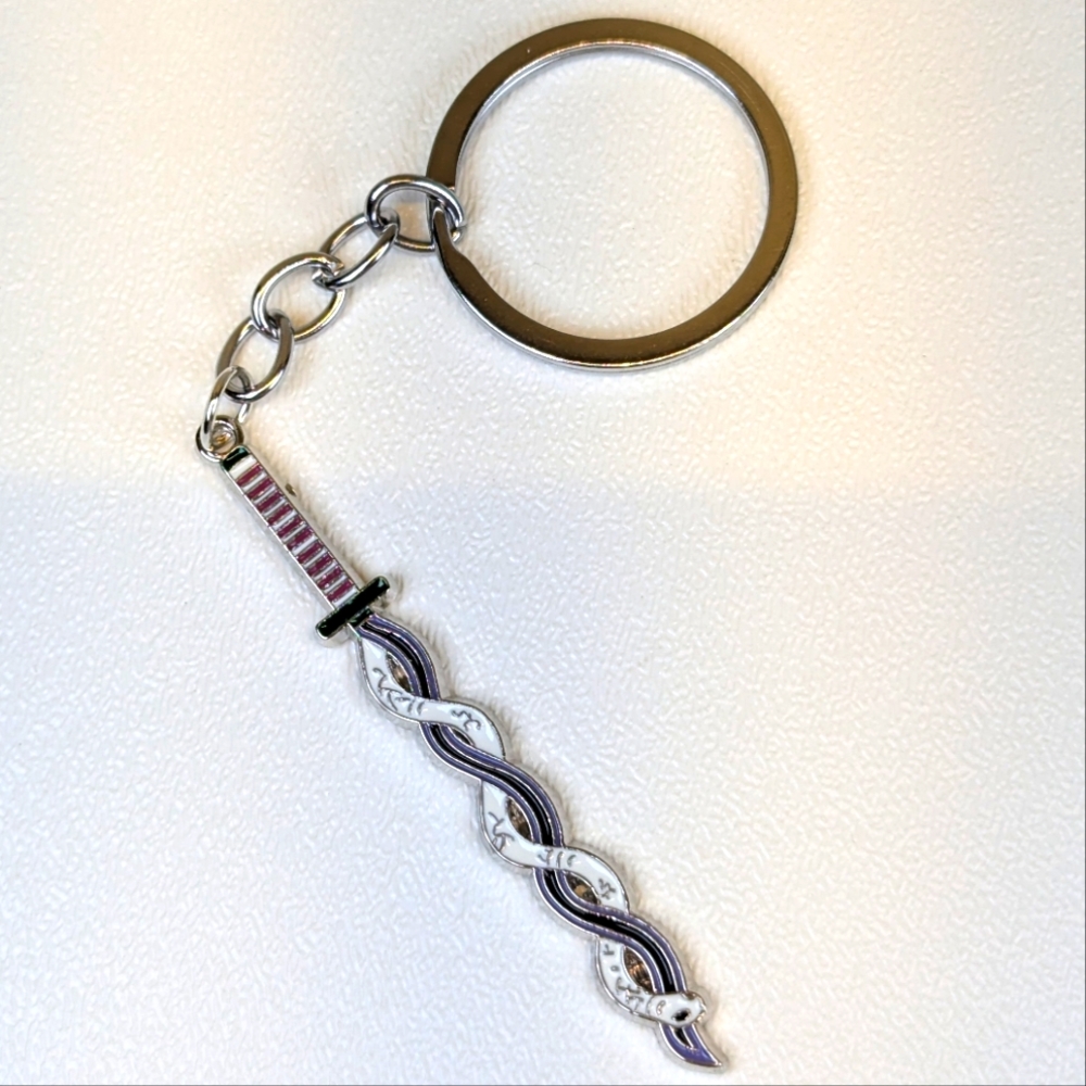 Demon Slayer: Kimetsu no Yaiba Sword Keychain Black Purple & White Snake